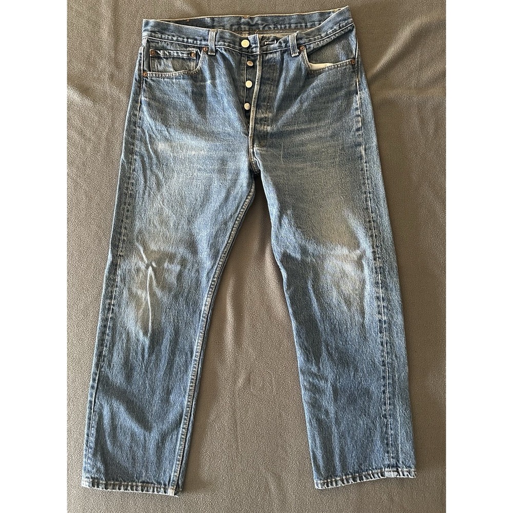 Vintage Levi's 501xx Made In USA Button Fly Denim Jeans Blue Fits 32x27